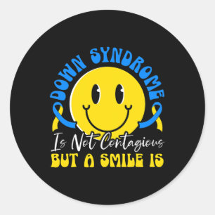 Sticker Rond Sensibilisation au syndrome de Down Trisonomie Chr
