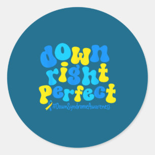 Sticker Rond Sensibilisation au syndrome Down Right Perfect