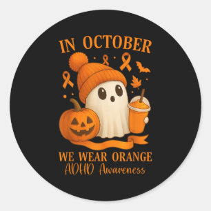 Sticker Rond Sensibilisation au TDAH en octobre Nous Portons Or