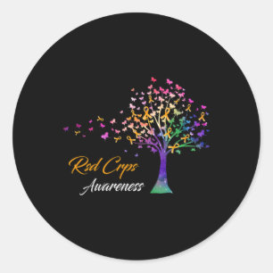 Sticker Rond Sensibilisation Aux Crps De Ruban D'Arbre