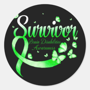 Sticker Rond Sensibilisation aux déficiences cérébrales des sur
