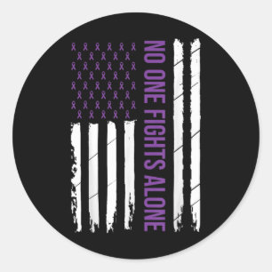 Sticker Rond Sensibilisation aux Heimers Ruban pourpre Démence