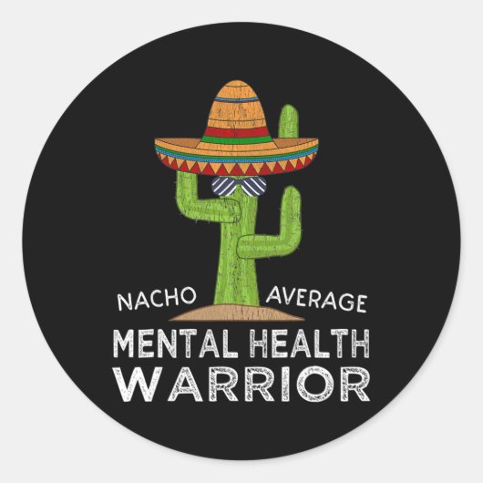 Sticker Rond Sensibilisation aux loisirs Guerrier de la santé m (Devant)