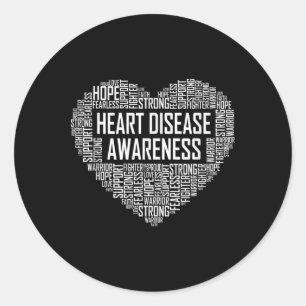 Sticker Rond Sensibilisation aux maladies cardiaques Cadeau car