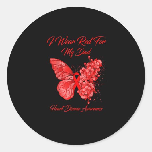 Sticker Rond Sensibilisation aux maladies cardiaques des papill (Devant)