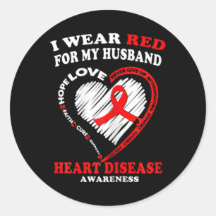 Sticker Rond Sensibilisation aux maladies cardiaques T Chemise