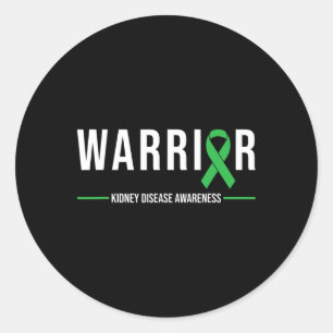 Sticker Rond Sensibilisation aux maladies du rein Guerrier Récu