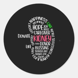 Sticker Rond Sensibilisation aux maladies du rein Transplant Or