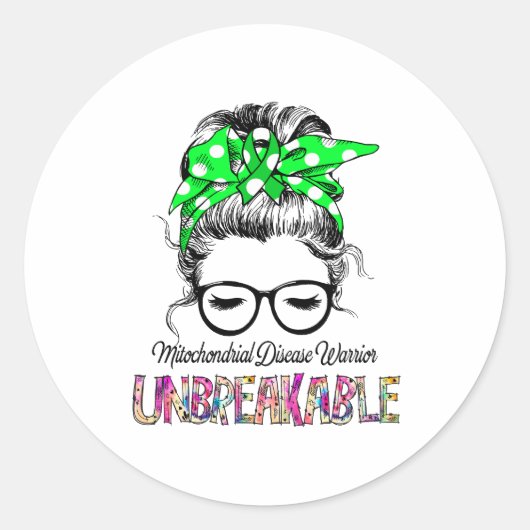 Sticker Rond Sensibilisation aux maladies mitochondriales Souti (Devant)