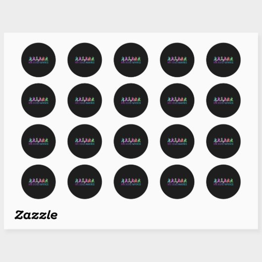 Sticker Rond Sensibilisation aux maladies rares Zebra Ribbon ma (Feuille)