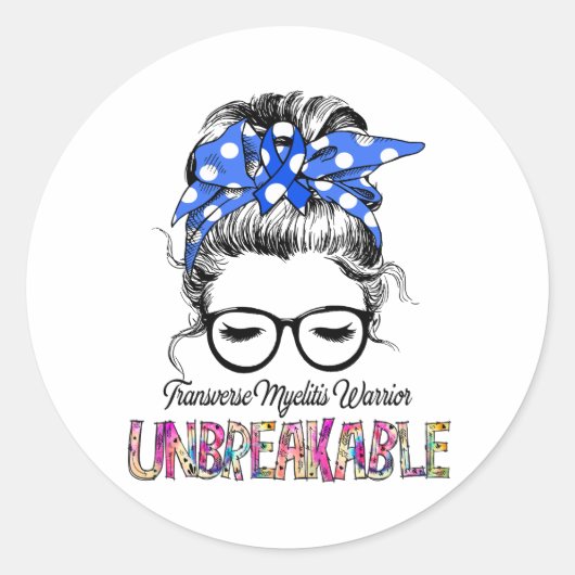 Sticker Rond Sensibilisation aux myélites transverses Cadeaux d (Devant)