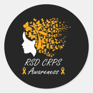 Sticker Rond Sensibilisation aux SCRP RSD - Papillons pour femm