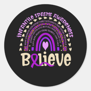 Sticker Rond Sensibilisation aux spasmes Infantiles Croire Boho