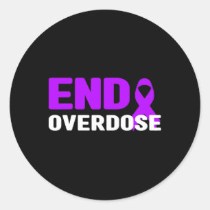 Sticker Rond Sensibilisation aux surdoses de fin - Addiction