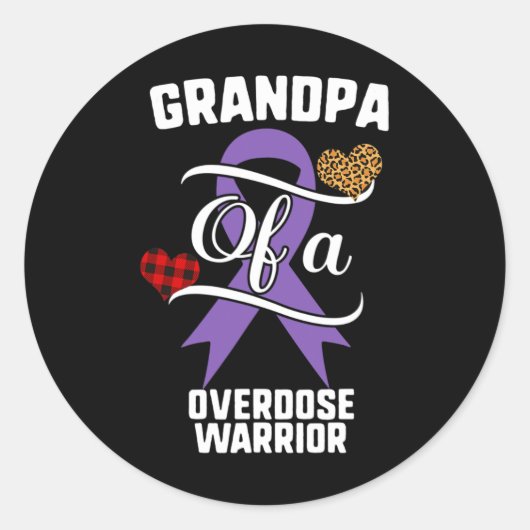 Sticker Rond Sensibilisation aux surdoses de grand-père Léopard (Devant)