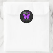 Sticker Rond Sensibilisation aux surdoses de papillon Je porte  (Sac)