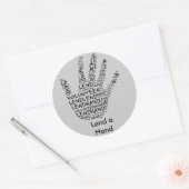 Sticker Rond Sensibilisation des bénévoles : Prêter une main ai (Enveloppe)