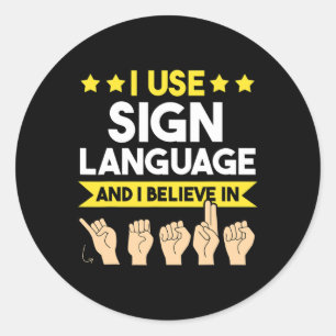 Sticker Rond Sensibilisation Des Sourds Et Langue Des Signes