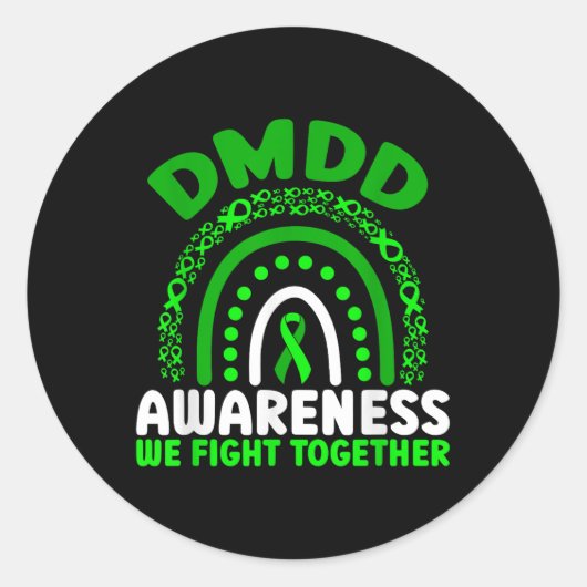 Sticker Rond Sensibilisation Dmdd Nous Combattons Ensemble Arc- (Devant)