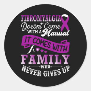 Sticker Rond Sensibilisation Famille Violet Ribbon Support 1