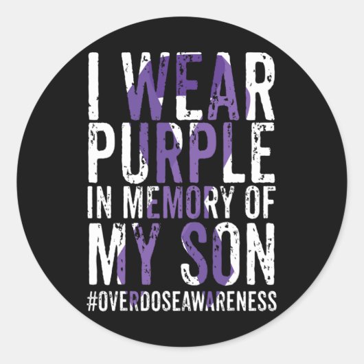 Sticker Rond Sensibilisation internationale aux surdoses Porter (Devant)