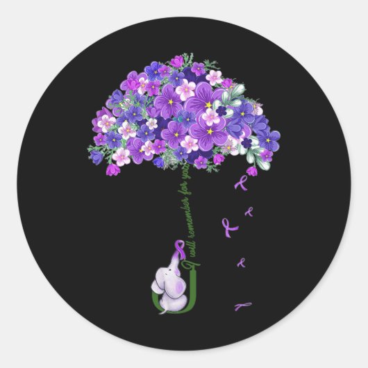 Sticker Rond Sensibilisation Joli Eléphant Je Me Souviendrai De (Devant)