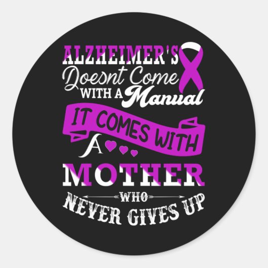 Sticker Rond Sensibilisation Mère Soutien Heimer Warrior Maman (Devant)