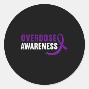 Sticker Rond Sensibilisation Ribbon Drogue Recouvrement