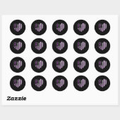 Sticker Rond Sensibilisation Ruban violet Durable Addiction (Feuille)