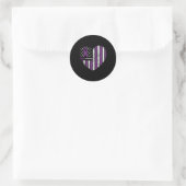 Sticker Rond Sensibilisation Ruban violet Durable Addiction (Sac)