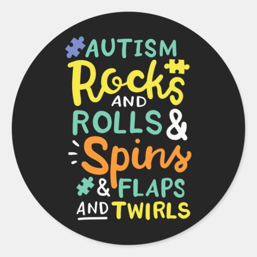 STICKER ROND SENSIBILISATION SUR L'AUTISME 3 (Devant)