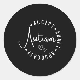 Sticker Rond Sensibilisation sur l'autisme Accepter Adapt Advoc