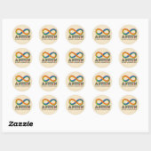 Sticker Rond Sensibilisation sur l'autisme Accepter, Amour, Com (Feuille)