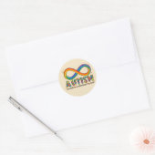 Sticker Rond Sensibilisation sur l'autisme Accepter, Amour, Com (Enveloppe)