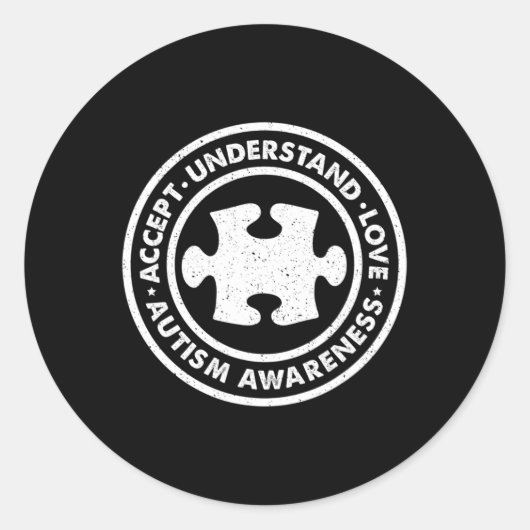 Sticker Rond Sensibilisation sur l'autisme Accepter Comprendre (Devant)