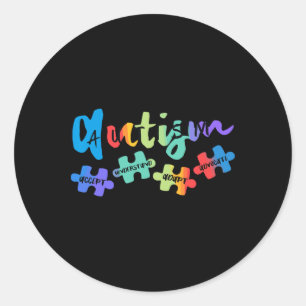 Sticker Rond Sensibilisation sur l'autisme Accepter Comprendre