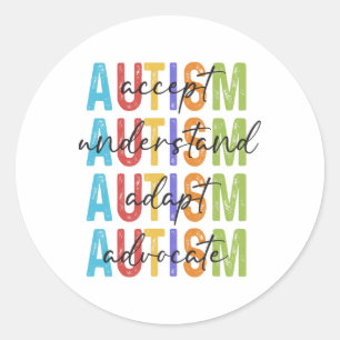 Sticker Rond Sensibilisation sur l'autisme Accepter Comprendre