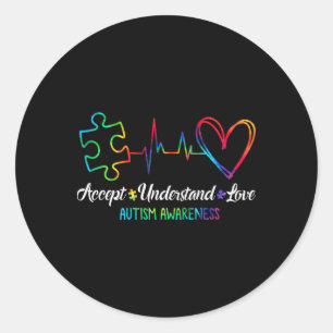 Sticker Rond Sensibilisation sur l'autisme Accepter Comprendre