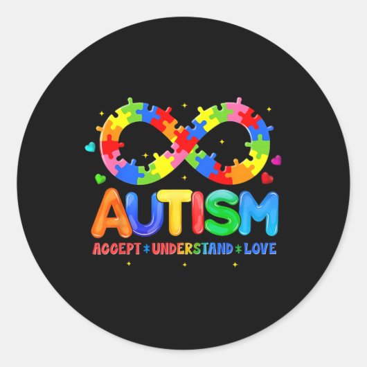 Sticker Rond Sensibilisation sur l'autisme Accepter Comprendre (Devant)