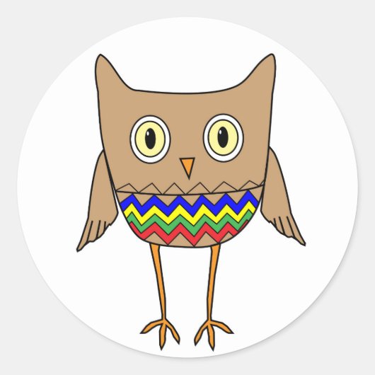 Sticker Rond Sensibilisation sur l'autisme Autisme Couleurs Owl (Devant)