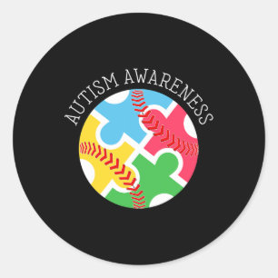 Sticker Rond Sensibilisation sur l'autisme Autisme Soutien Base