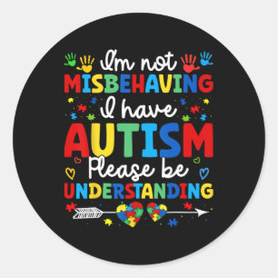 Sticker Rond Sensibilisation sur l'autisme Autiste Je ne me tro
