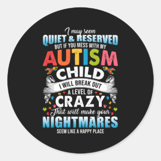 Sticker Rond Sensibilisation sur l'autisme autistique Pièces Fi