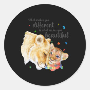 Sticker Rond Sensibilisation sur l'autisme Ce Qui Vous Fait Dif