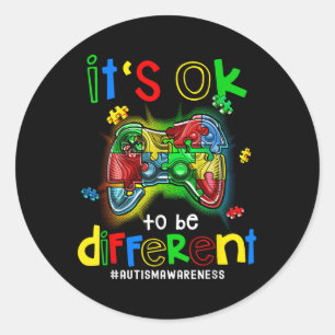 Sticker Rond Sensibilisation sur l'autisme C'Est Ok D'Être Diff