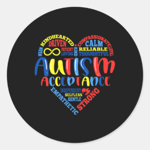 Sticker Rond Sensibilisation sur l'autisme d'acceptation Mois d