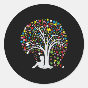 Sticker Rond Sensibilisation sur l'autisme de casse-tête de l'a