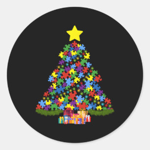 Sticker Rond Sensibilisation sur l'autisme de l'arbre de l'auti