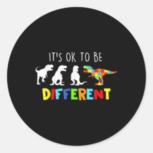 Sticker Rond Sensibilisation sur l'autisme Dinosaur Enfants Gar