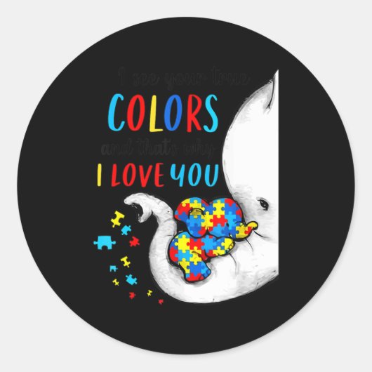 Sticker Rond Sensibilisation sur l'autisme Femmes Acceptation E (Devant)